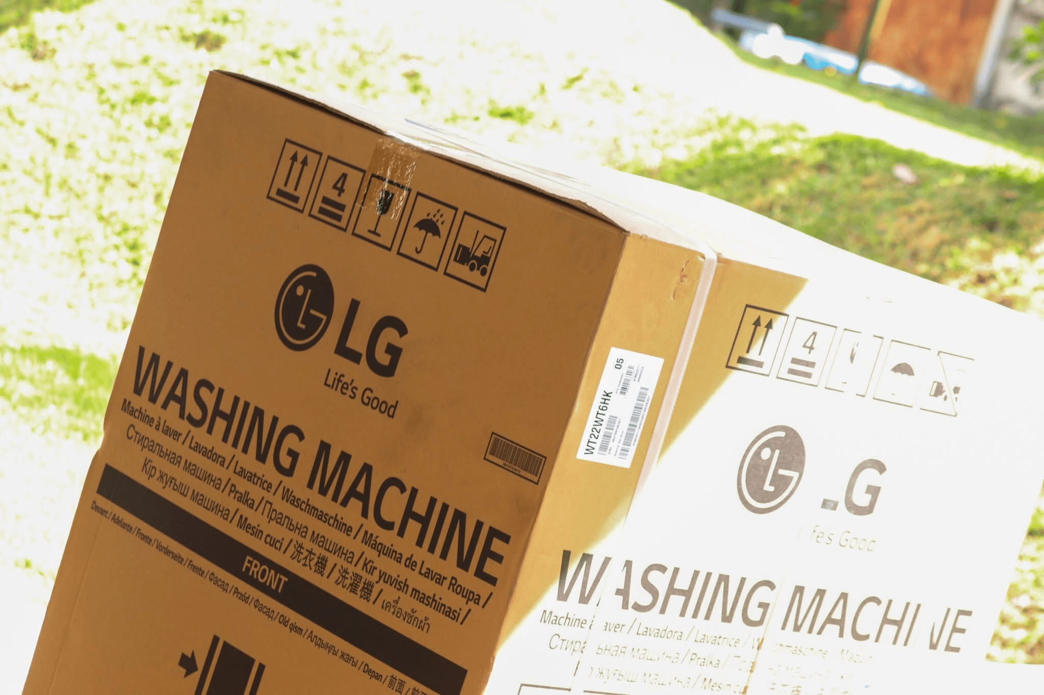 Two boxed washing machines included in the donation